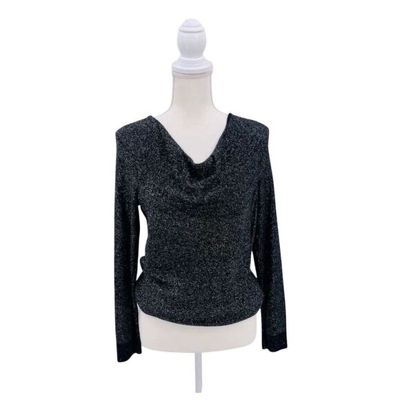 Dana Buchman Tops - Dana Bachman Blouse Top Pullover Black Metallic Silver